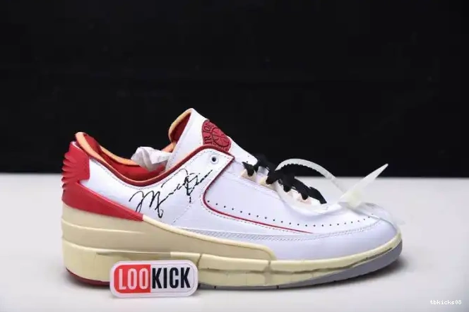 Reps TBkick DJ4375-106 Off-White 2 Low Retro White Red SP Jordan 0407